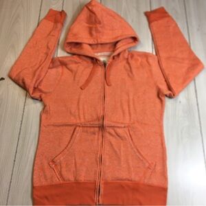 Womens Free Spirit Orange Full Zip Sweatshirt Hoodie Size Large